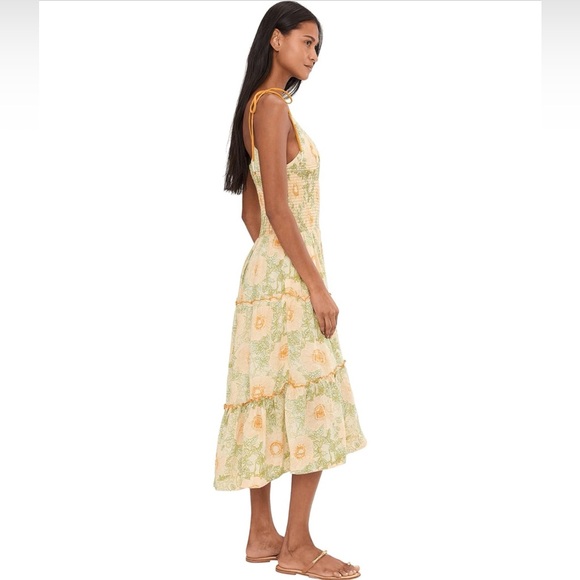 Free People Adriel Pastel Floral Tie-Shoulder Midi Dress - Picture 3 of 5